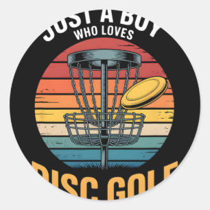 Boys Disc Golf _2  Classic Round Sticker