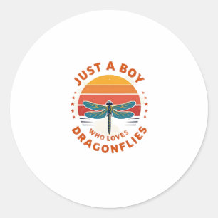 Boys Dragonfly Classic Round Sticker