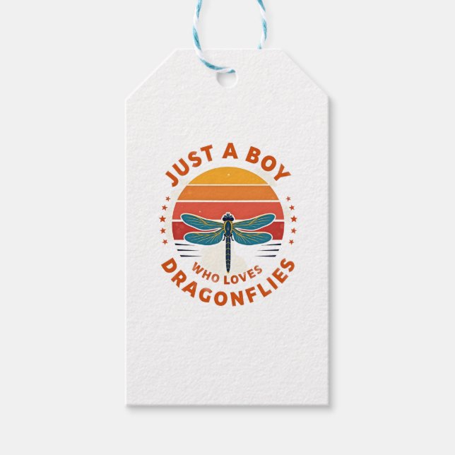 Boys Dragonfly Gift Tags (Front)
