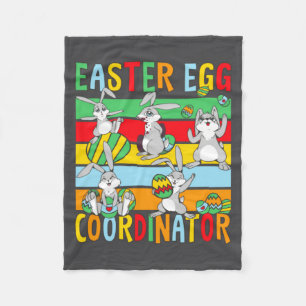 Boys Easter Egg Coordinator Bunny Hunting Egg Kids Fleece Blanket