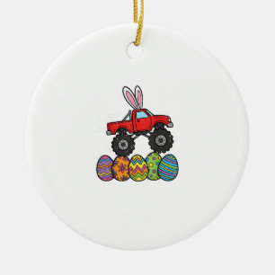 Boys Easter Monster Truck Happy Easter Day Eggs To Ceramic Ornament