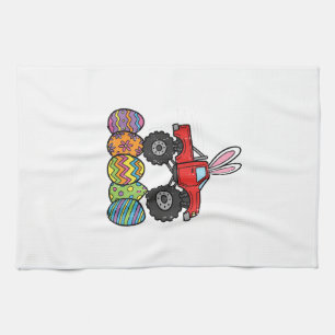 Boys Easter Monster Truck Happy Easter Day Eggs To Kitchen Towel