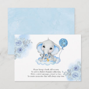 Boy's Elephant Watercolor Floral Baby Shower RSVP Card