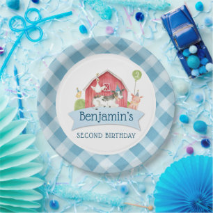 Boys FARM Animal Barnyard Birthday Party  Paper Plate