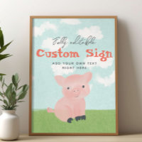 Boys Farm Animal Watercolor Custom Sign