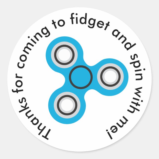 Boy's Fidget Spinner Birthday Party Favours Classic Round Sticker (Front)