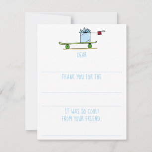 Boys Fill-In Skateboard Birthday Thank You Card