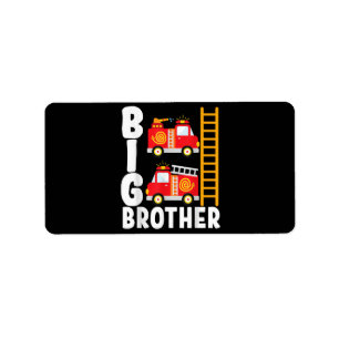 Boy's Fire Truck Fire Theme Big Brother Fire Engin Label