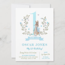 Boys first birthday invite, Peter rabbit boys