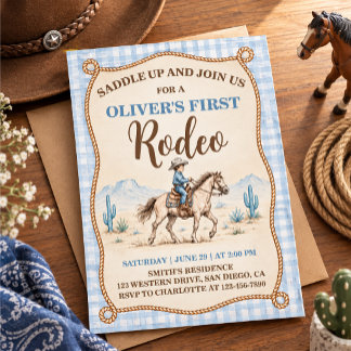 Boy's First Birthday Rodeo Invitation