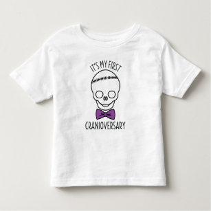 Boys First Cranioversary Skull with Bowtie Toddler T-shirt