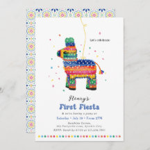 Boy's First Fiesta Birthday Piñata Invitation