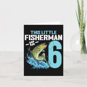 Boys Fishing Birthday Shirt 6 Year Old Boy Fisherm Card