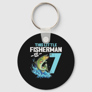 Boys Fishing Birthday Shirt 7 Year Old Boy Fisherm Keychain