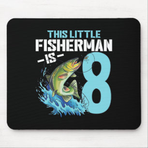 Boys Fishing Birthday Shirt 8 Year Old Boy Fisherm Mouse Pad