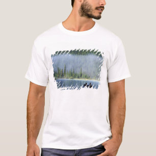 Boys fishing on Waterfowl Lake, Banff National T-Shirt