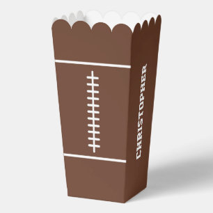 Boys Football Brown Sports Birthday Favor Box