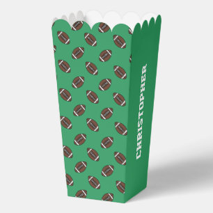 Boys Football Brown Sports Birthday Favor Box