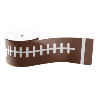 Boys Football Brown Sports Birthday Grosgrain Ribbon