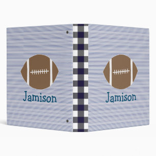 Boys Football with Navy Stripes Binder Notebook