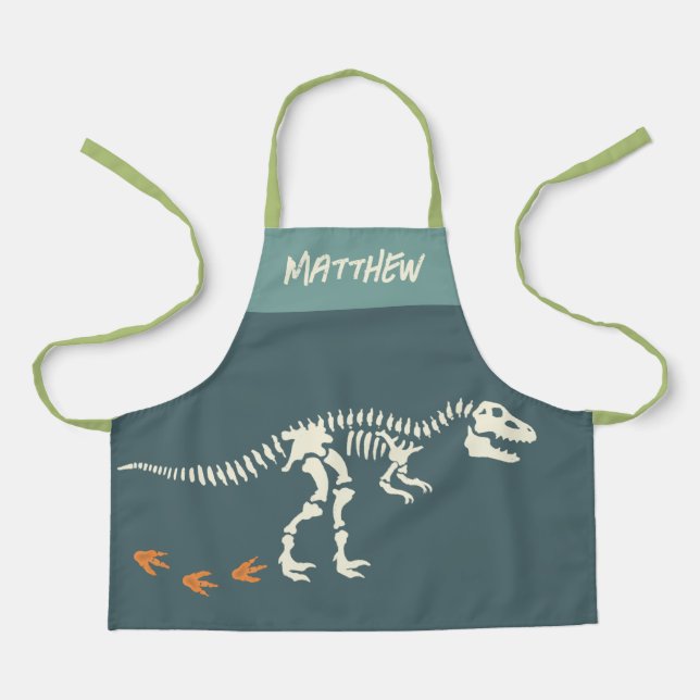 Boys Fun Dinosaur Dig Fossil Kids Apron (Front)