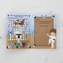 Boys Fun Karate Secret Message Happy Birthday