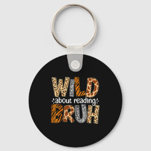 Boys funny wild animal about reading bruh book keychain