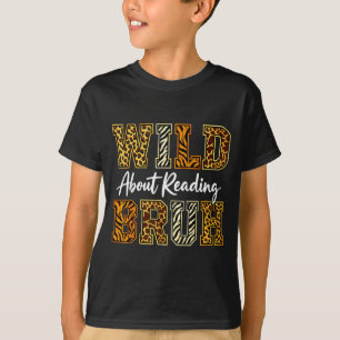 Boys funny wild animal about reading bruh book T-Shirt