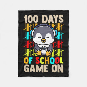 Boys Gamer 100 Days Of School Game On  Fleece Blanket