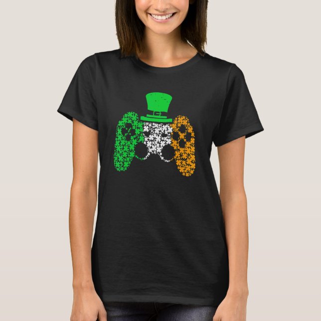 Boys Gamer  Game Lucky Shamrock St Patricks Day Ir T-Shirt (Front)