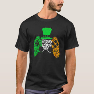 Boys Gamer Game Lucky Shamrock St Patricks Day Ir T-Shirt