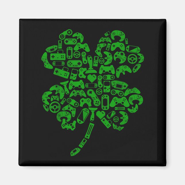 Boys Gamer Game Shamrock St Patricks Day Irish Men Magnet (Front)