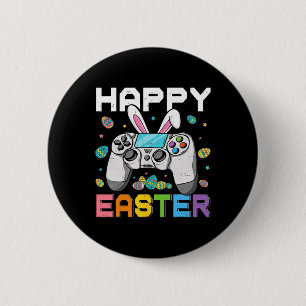 Boys Gamer Happy Easter Day Video Games Bunny Gami 2 Inch Round Button