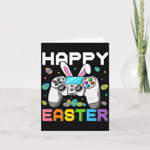 Boys gamer happy easter day video games bunny gami card