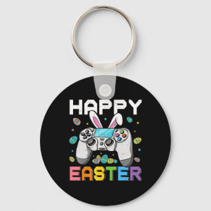 Boys Gamer Happy Easter Day Video Games Bunny Gami Keychain