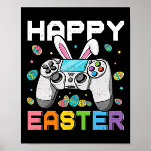 Boys Gamer Happy Easter Day Video Games Bunny Gami Poster