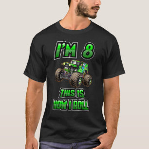 Boys Girls 8 Year Old 8th Birthday Kids Monster Tr T-Shirt