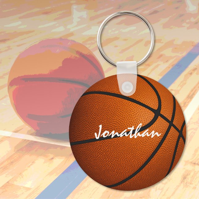 boy's girl's basketball keychain w team name (Creator Uploaded)