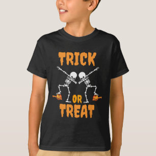 Boys Girls Dabbing Pumpkin Skeleton Zombie Costume T-Shirt