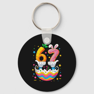 Boys girls easter eggs cute bunny six seven 67 keychain