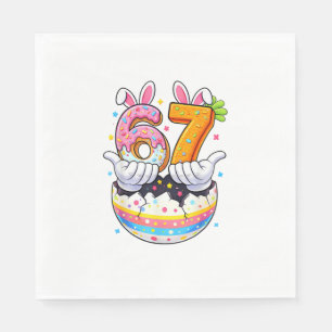 Boys Girls Easter Eggs Funny Bunny Six Seven 67 Me Napkin