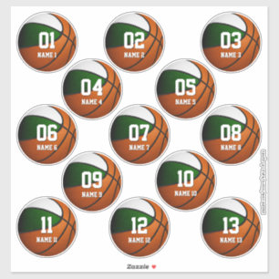 boys girls green white basketball set of 13