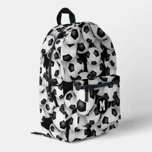 boys girls monogrammed soccer balls pattern printed backpack
