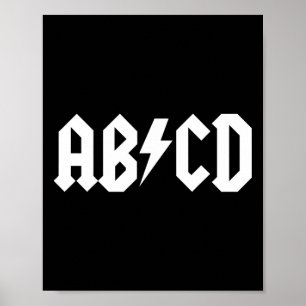 Boys Girls Teachers ABCD Rock Graphic back to Scho Poster