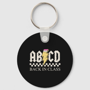 Boys Girls Teachers Rock Back to School ABCD Back Keychain