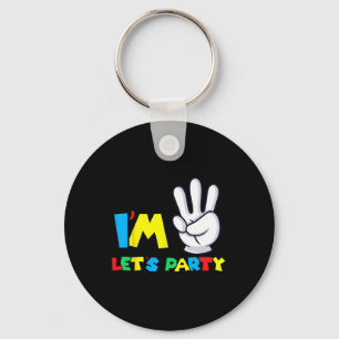 Boys Girls Third Birthday Shirt 3rd Birthday Lets Keychain