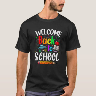 Boys Girls Welcome Back To School Happy First Day T-Shirt