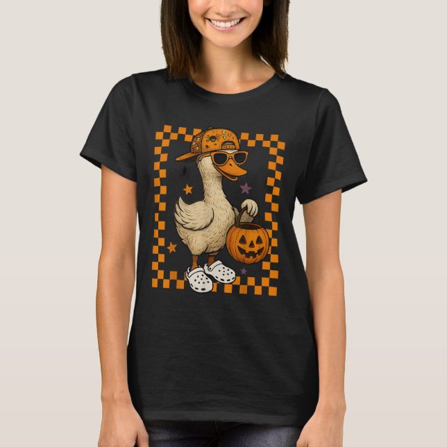 Boys Goose Halloween Spooky Goosey Silly Goose Pum T-Shirt (Front)