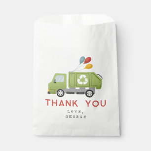 Boys Green Garbage Trash Truck Kids Birthday Favor Favour Bag