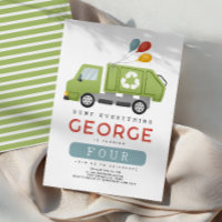 Boys Green Garbage Trash Truck Kids Birthday